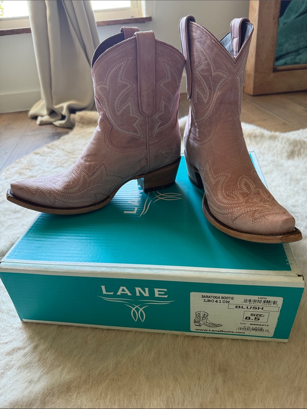 Lane Blush Leather Saratoga Bootie